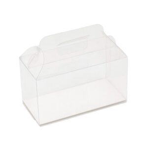 Transparante cakedoos met blinkend witte inleg