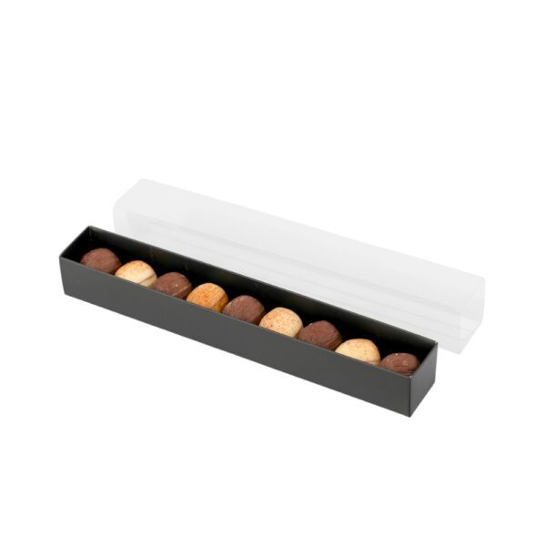 TRV doosje mat zwart met transparante sleeve