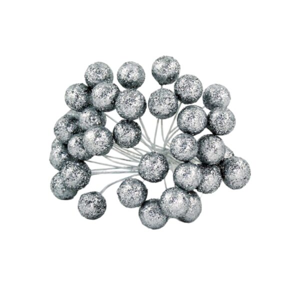 Bijsteker besjes glitter/zilver