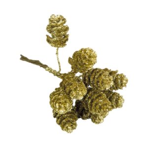 Bijsteker dennenappel glitter/goud