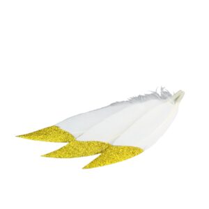 Witte veer met gouden punt