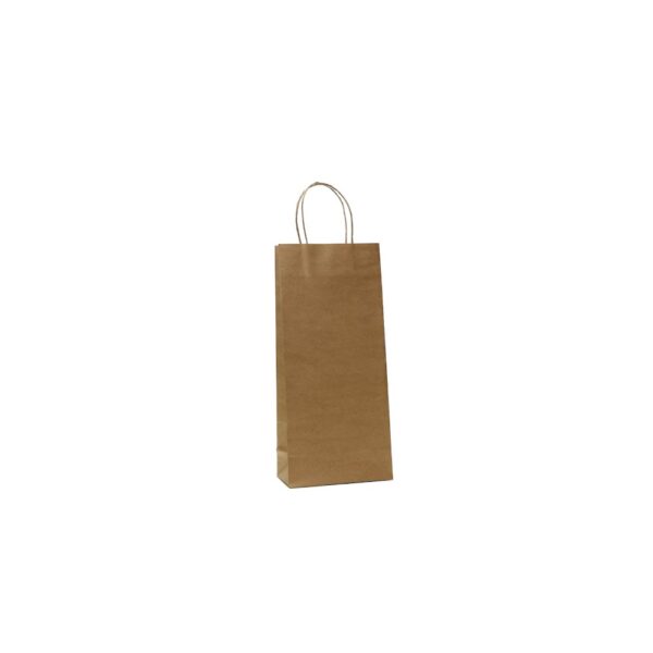 Wijnfles tassen kraft en zwart - Afbeelding 2