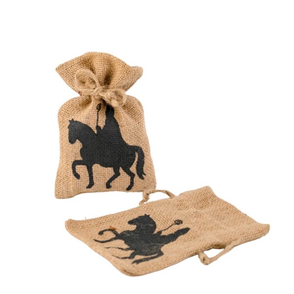 Jute zakje met Sint print