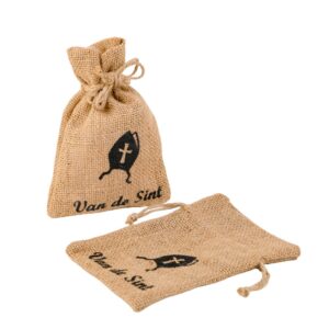 Jute zakje met mijter print