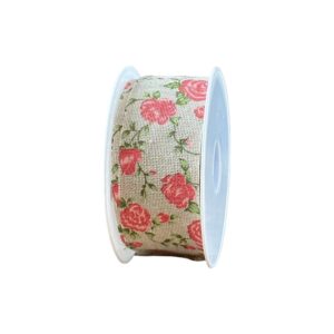 Lint jute met rozen
