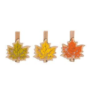 Houten knijper herfstbladeren gekleurd