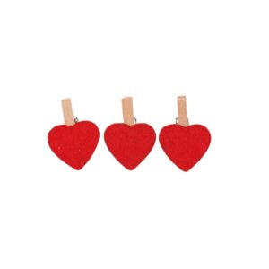 Houten knijper rood hart