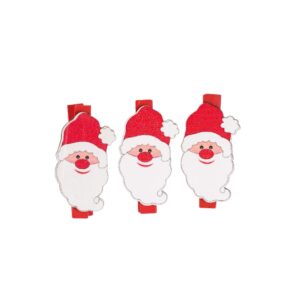 Houten knijper kerstman hoofd