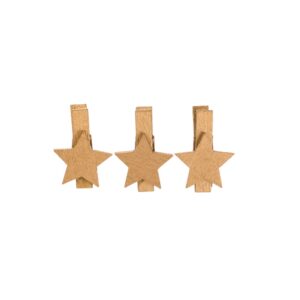 Houten knijper ster goud