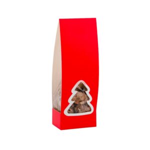 Presentatie zakje met kerstboom venster