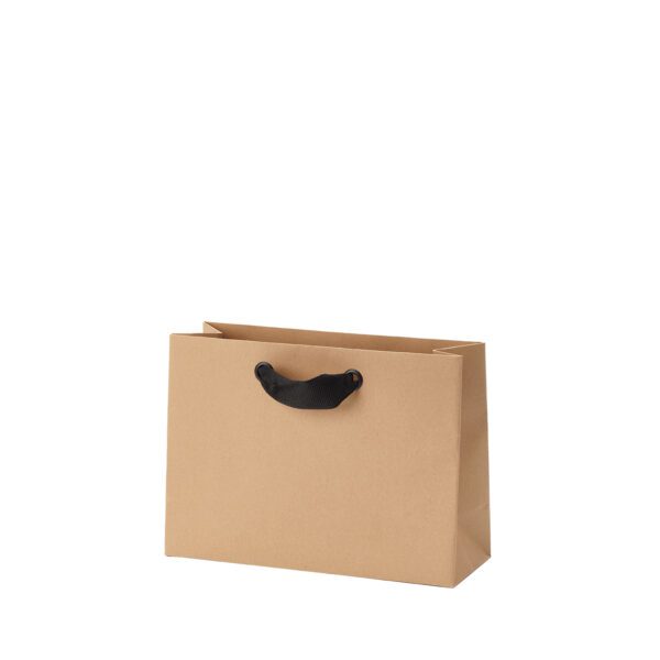 Luxe kraft papieren tas met zwarte draaglinten - Afbeelding 2