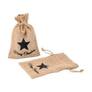 Jute zakje Merry Christmas print