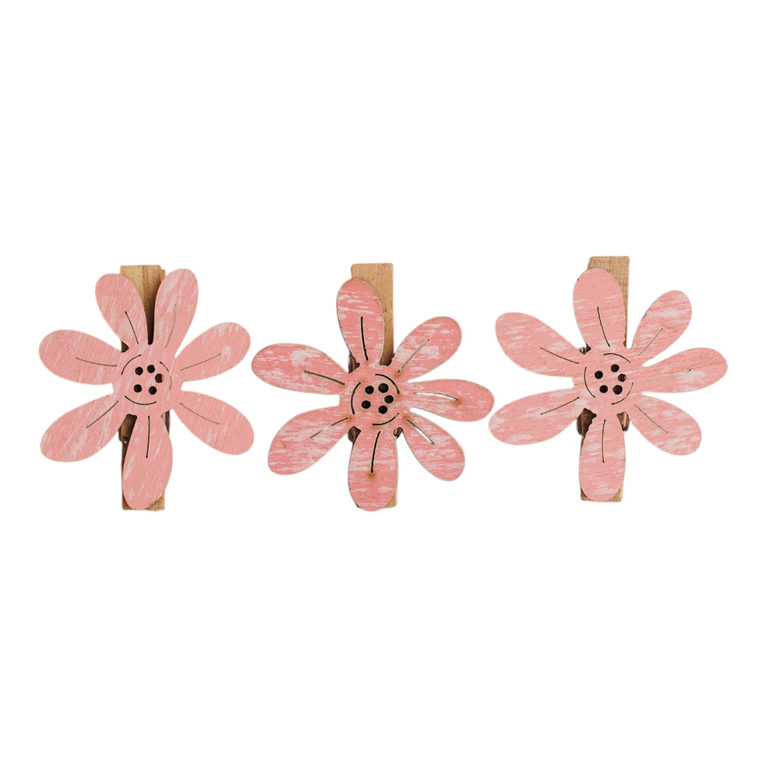 Houten knijper bloem diverse kleuren