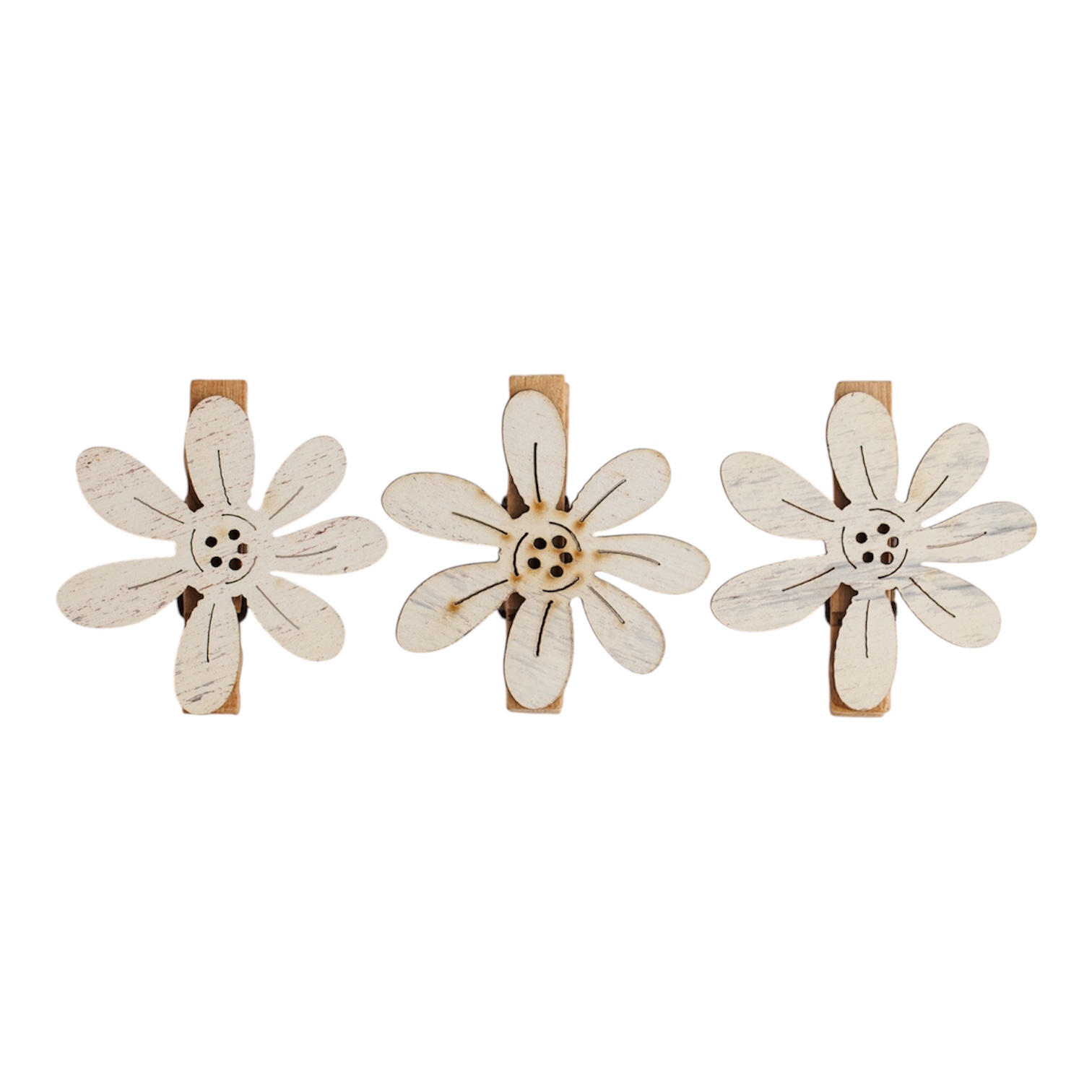Houten knijper bloem diverse kleuren - Afbeelding 4